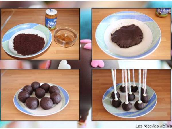 Cake pops de dulce de leche y nocilla - Preparación paso 1