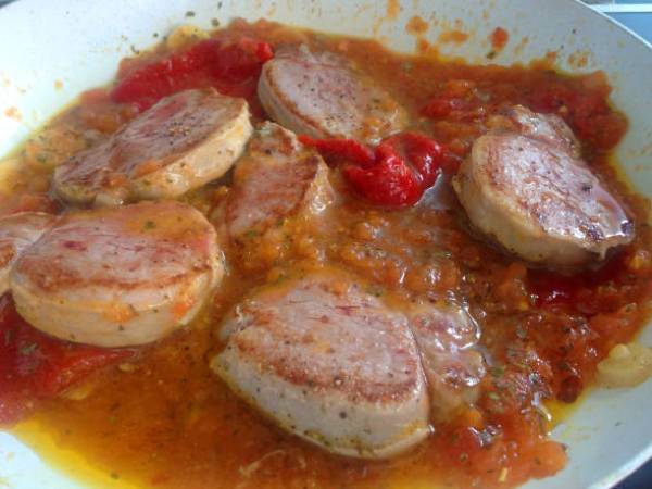 Solomillo ibérico con piquillos - Preparación paso 5