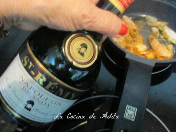 Flores de pasta filo con langostinos - Preparación paso 2