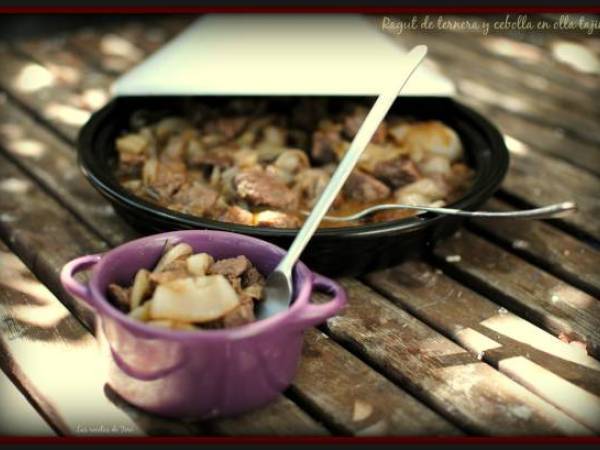 Ragut de ternera y cebolla en olla tajine. - Preparación paso 3