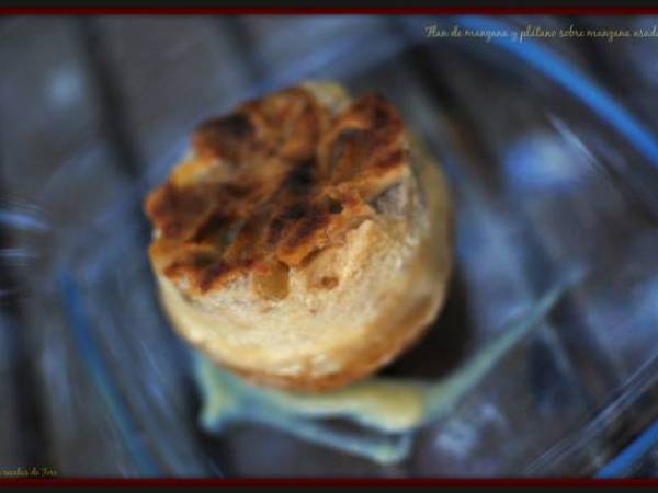 Flan de manzana y plátano sobre manzana asada - Preparación paso 5