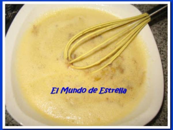 TORTILLA DE GARBANZOS Y CARNE DEL PUCHERO - Preparación paso 5