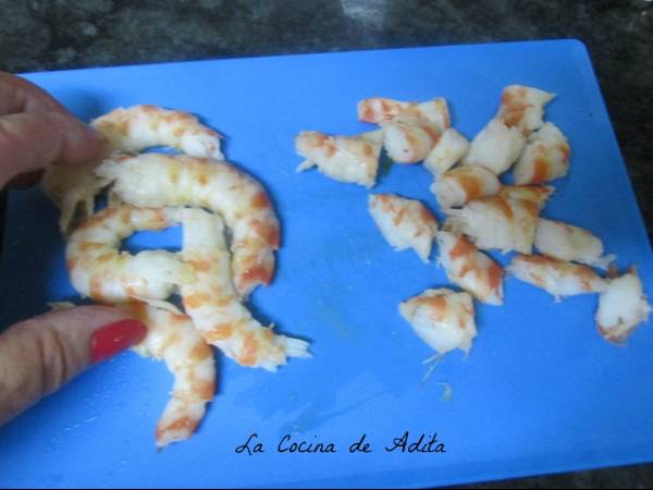 Brazo de puré de patatas, relleno de mariscos - Preparación paso 4