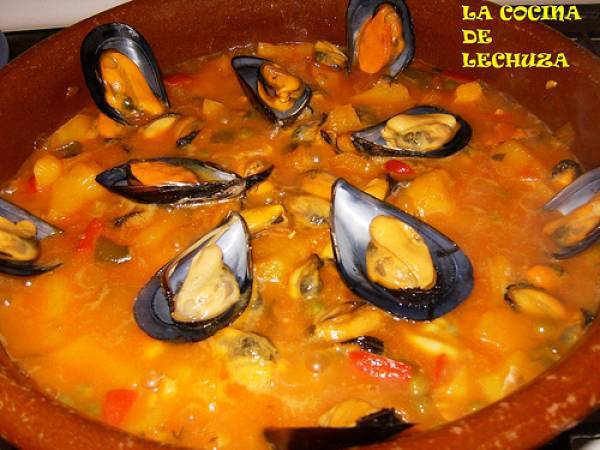 Receta gallega: guiso de mejillones - Preparación paso 5