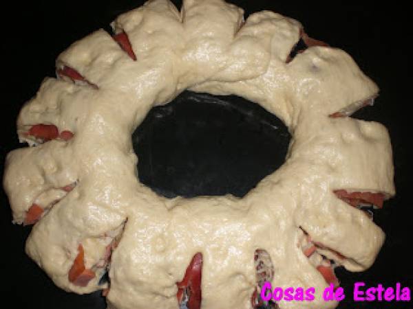 Corona de jamón y queso - Preparación paso 5