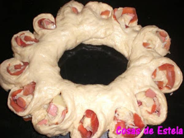 Corona de jamón y queso - Preparación paso 6