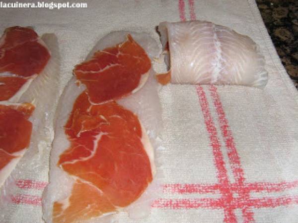 FILETE DE LENGUADO RELLENO DE JAMÓN - Preparación paso 2