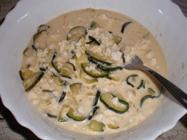 Quiche de calabacín y queso - Preparación paso 3