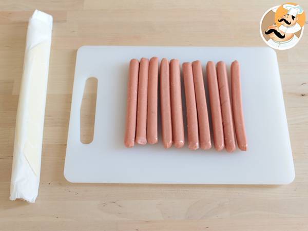 Salchichas momia para Halloween - Preparación paso 1