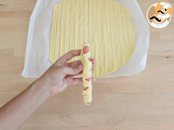 Salchichas momia para Halloween - Preparación paso 2