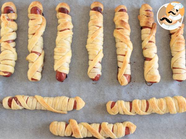 Salchichas momia para Halloween - Preparación paso 4