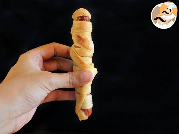 Salchichas momia para Halloween - Preparación paso 5