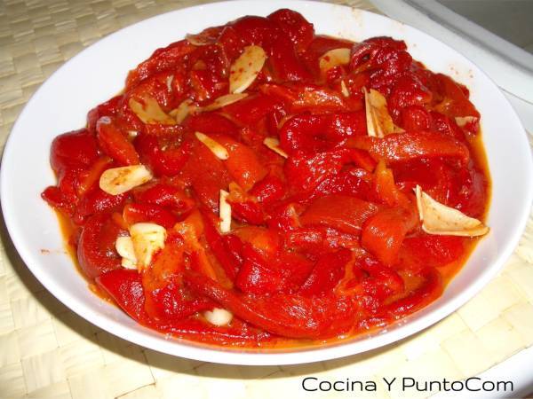 Pimientos Asados al Ajillo - Preparación paso 7