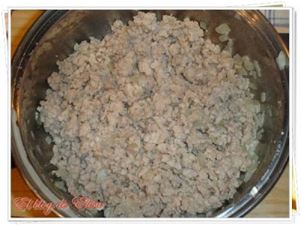 Repollo con arroz y carne - Preparación paso 1