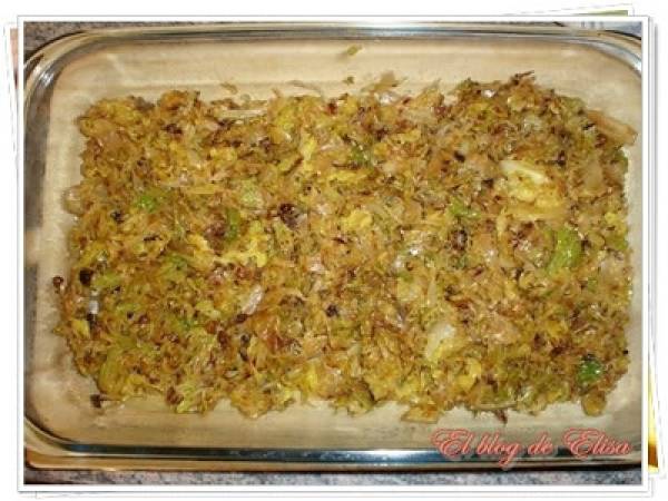 Repollo con arroz y carne - Preparación paso 5