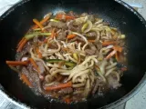 Paso 7 - Wok de noodles de udón con ternera y verduras