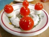 Paso 7 - Bosque de setas de huevos de codorniz y tomates cherry