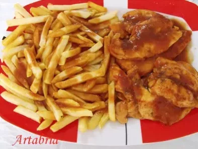 36.- Pechuga de pollo con ketchup