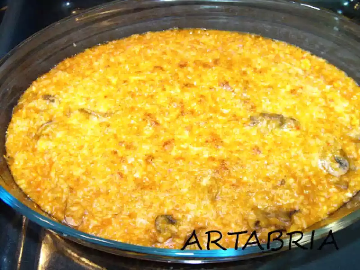 76.- Arroz gratinado con queso de Mahón
