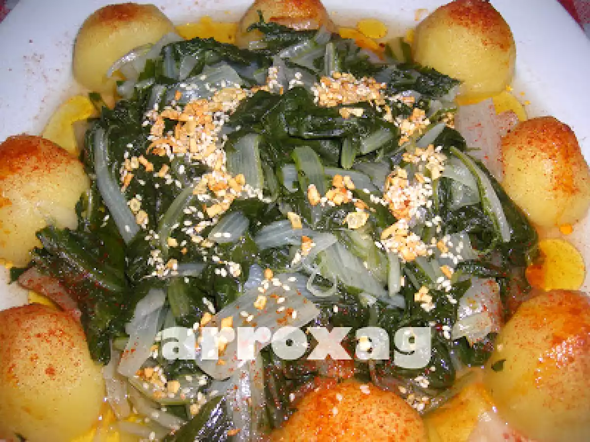 ACELGAS AL VAPOR CON SOFRITO DE PIMENTÓN