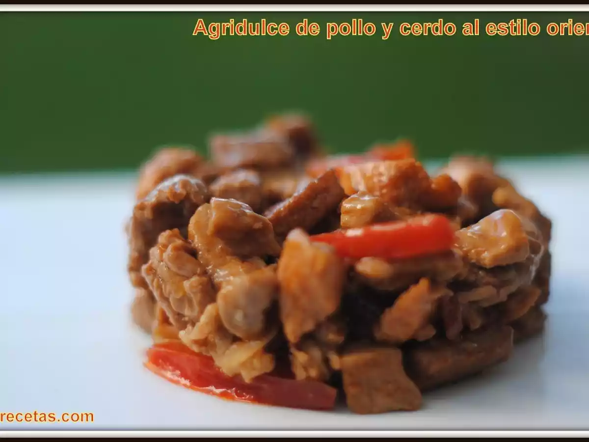 Agridulce de pollo y cerdo al estilo oriental - foto 2