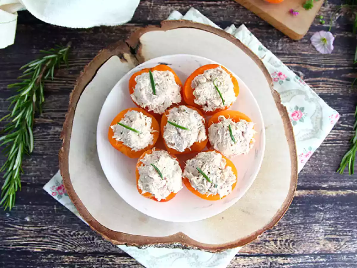 Albaricoques rellenos de atún y romero - foto 4