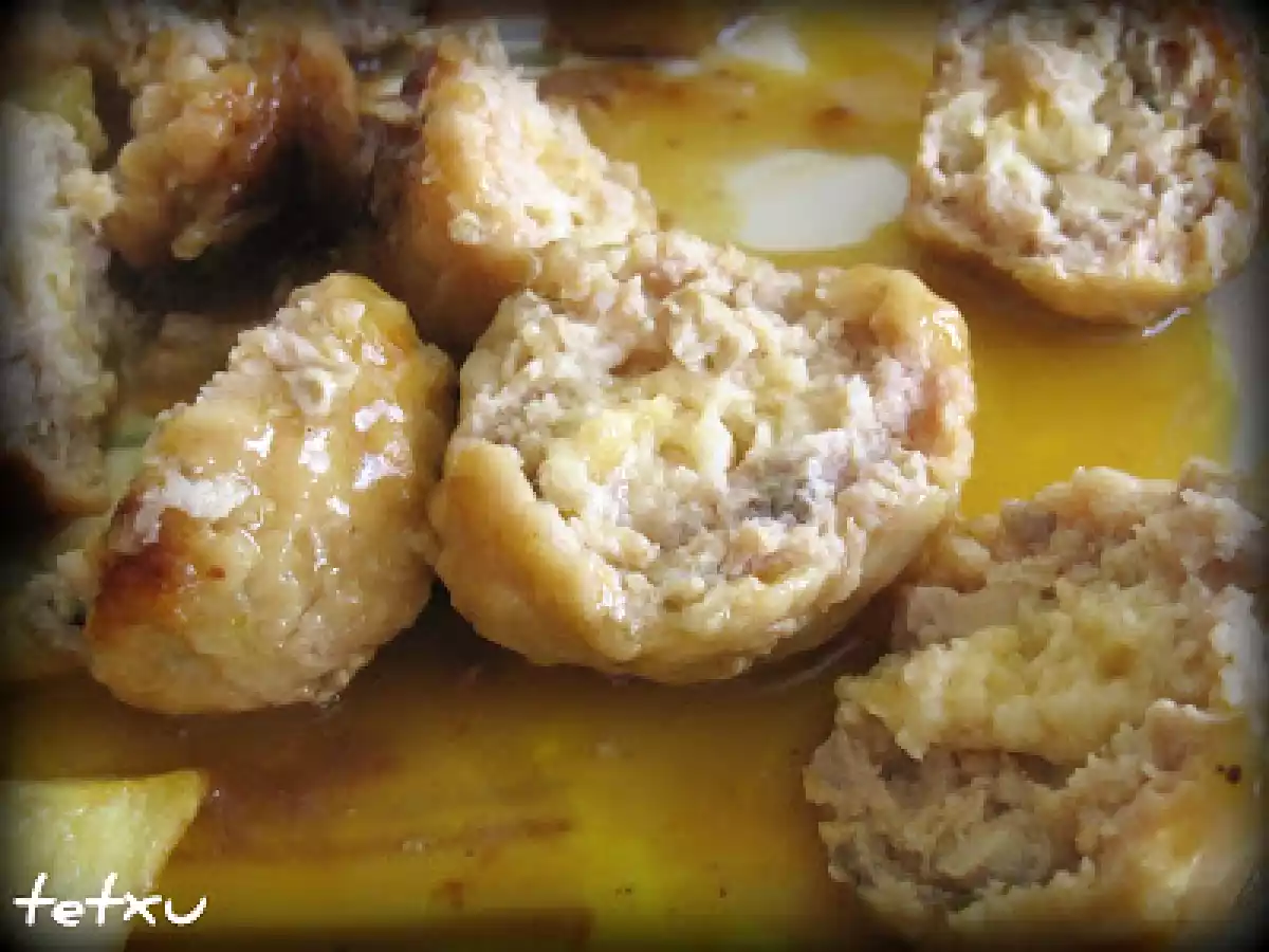 Albóndigas de Cerdo y Champiñónes Rellenas Y en Salsa de Cebolla (fussioncook) - foto 5