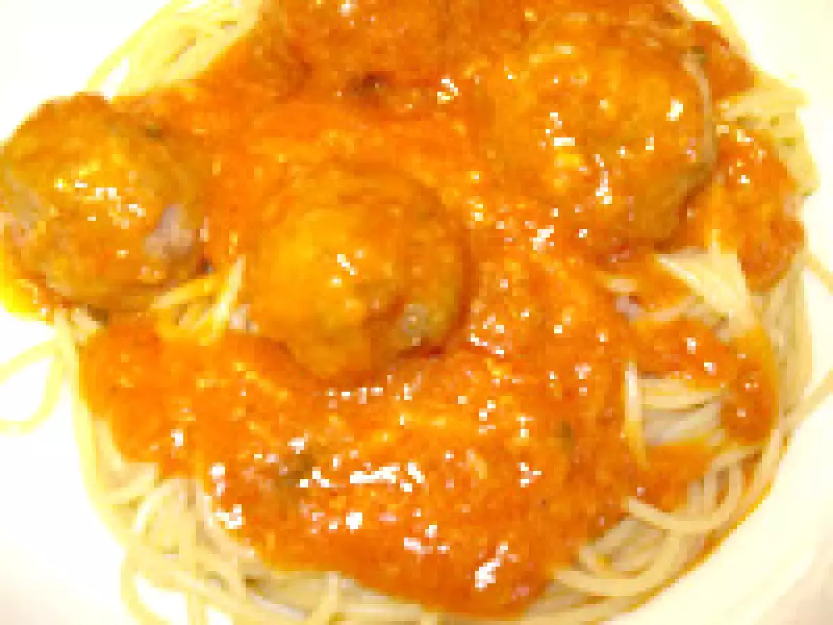 Albóndigas en tomate con espaguetis - foto 2