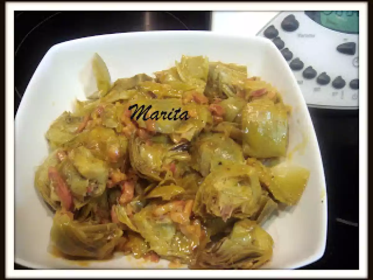 Alcachofas a la cerverza (Thermomix)