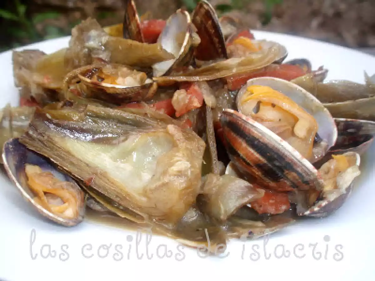 Alcachofas con almejas y jamón en FUSSIONCOOK