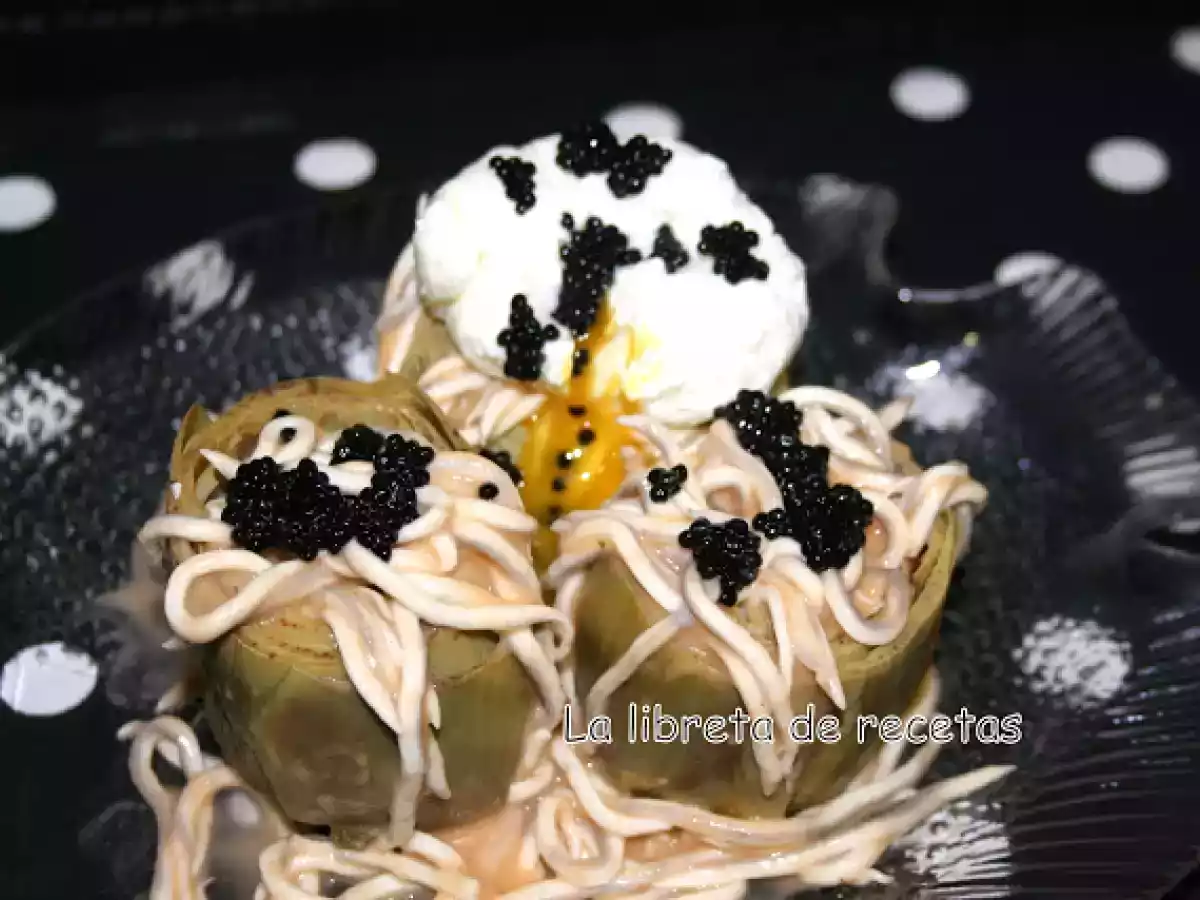 Alcachofas con angulas