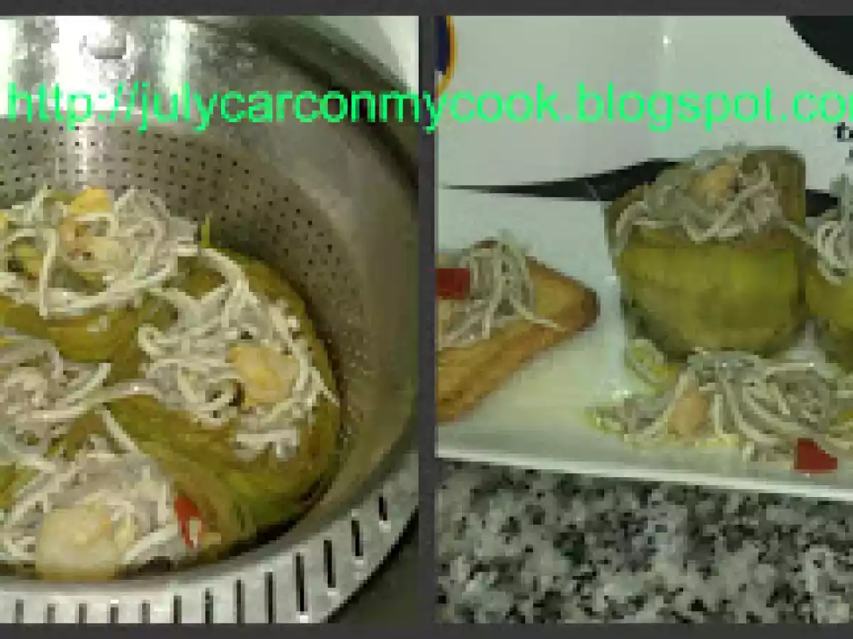 Alcachofas con gulas y gambas - foto 2