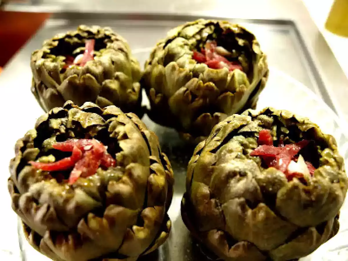 Alcachofas con jamón ibérico