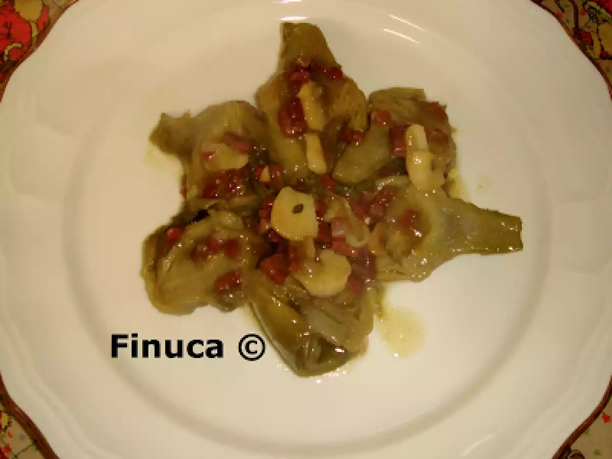 Alcachofas naturales con jamón