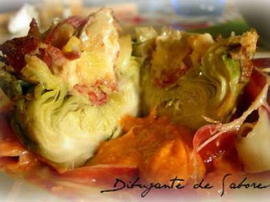 Alcachofas rellenas de queso raclette y setas - foto 3
