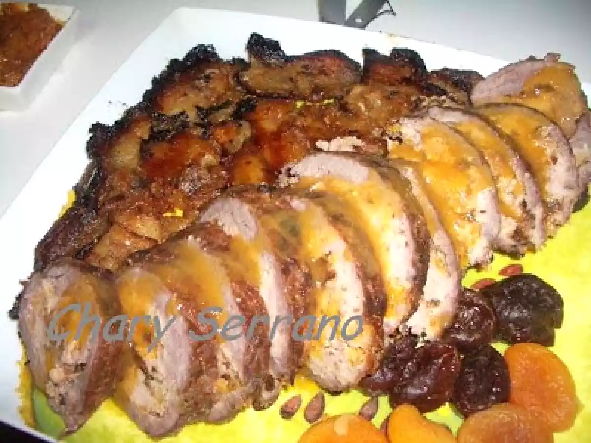 Aleta de ternera rellena, con sabores de navidad