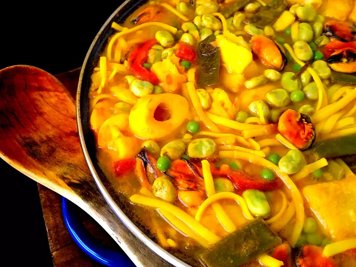 Aletría con bacalao