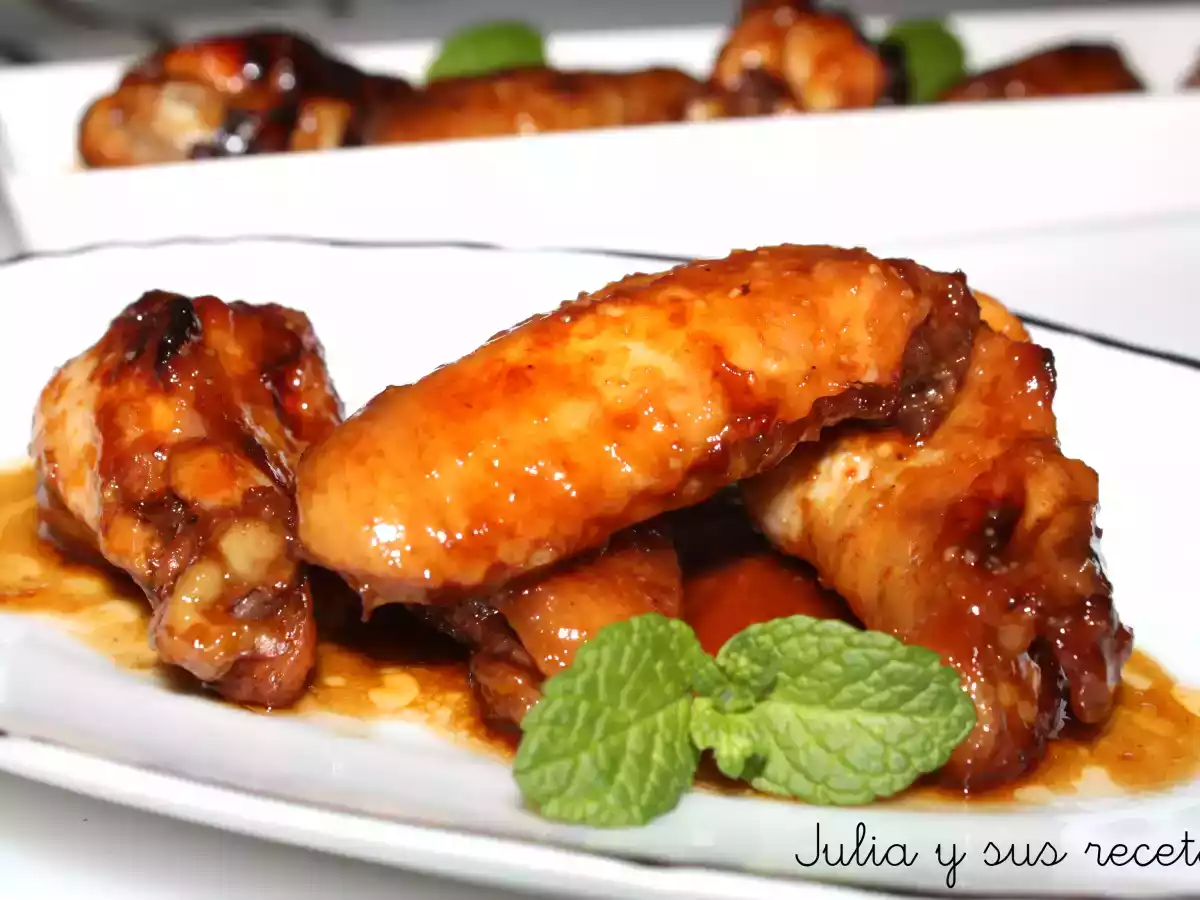 Alitas de pollo a la miel