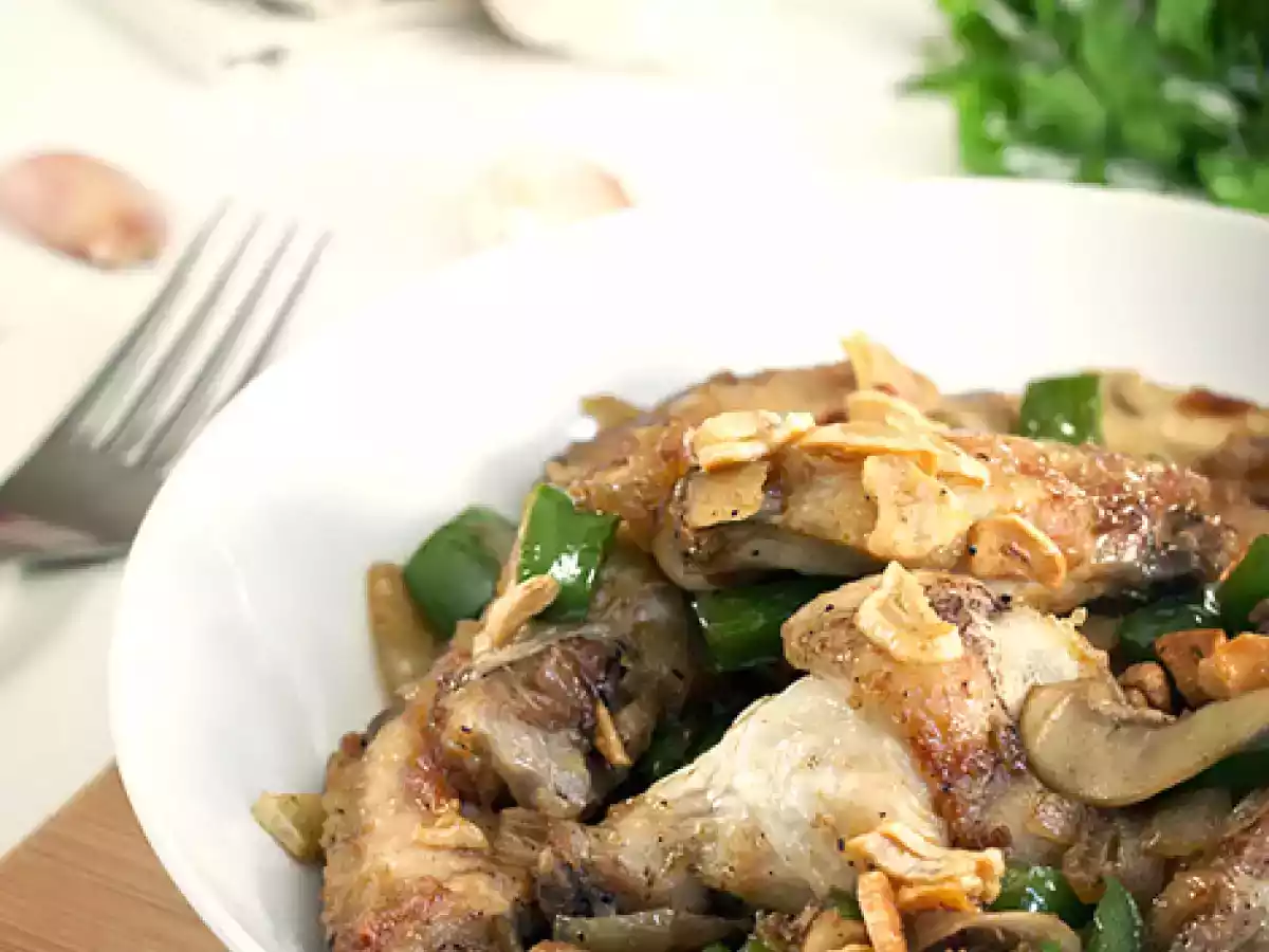 Alitas de pollo al ajillo con champiñones - foto 2