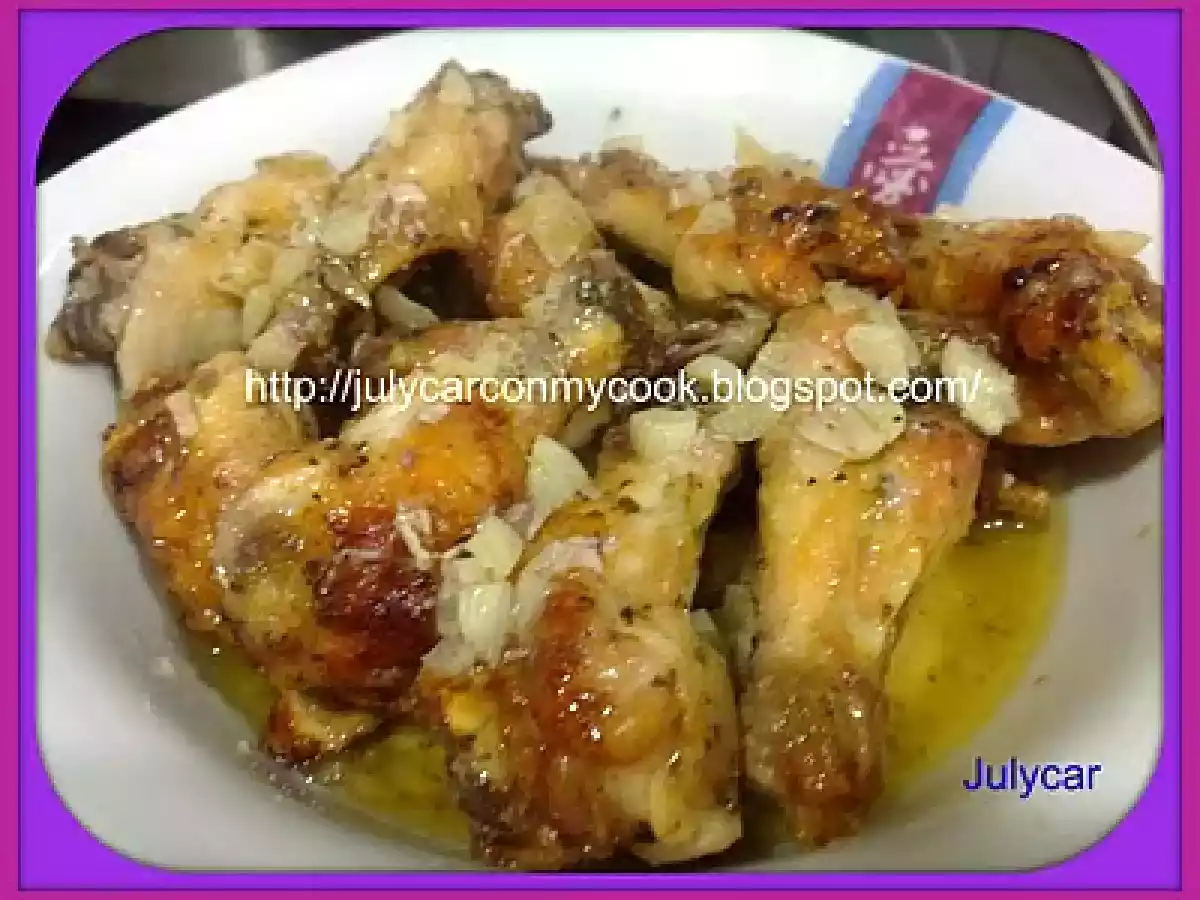 Alitas de pollo al ajillo horno turbo conveccion