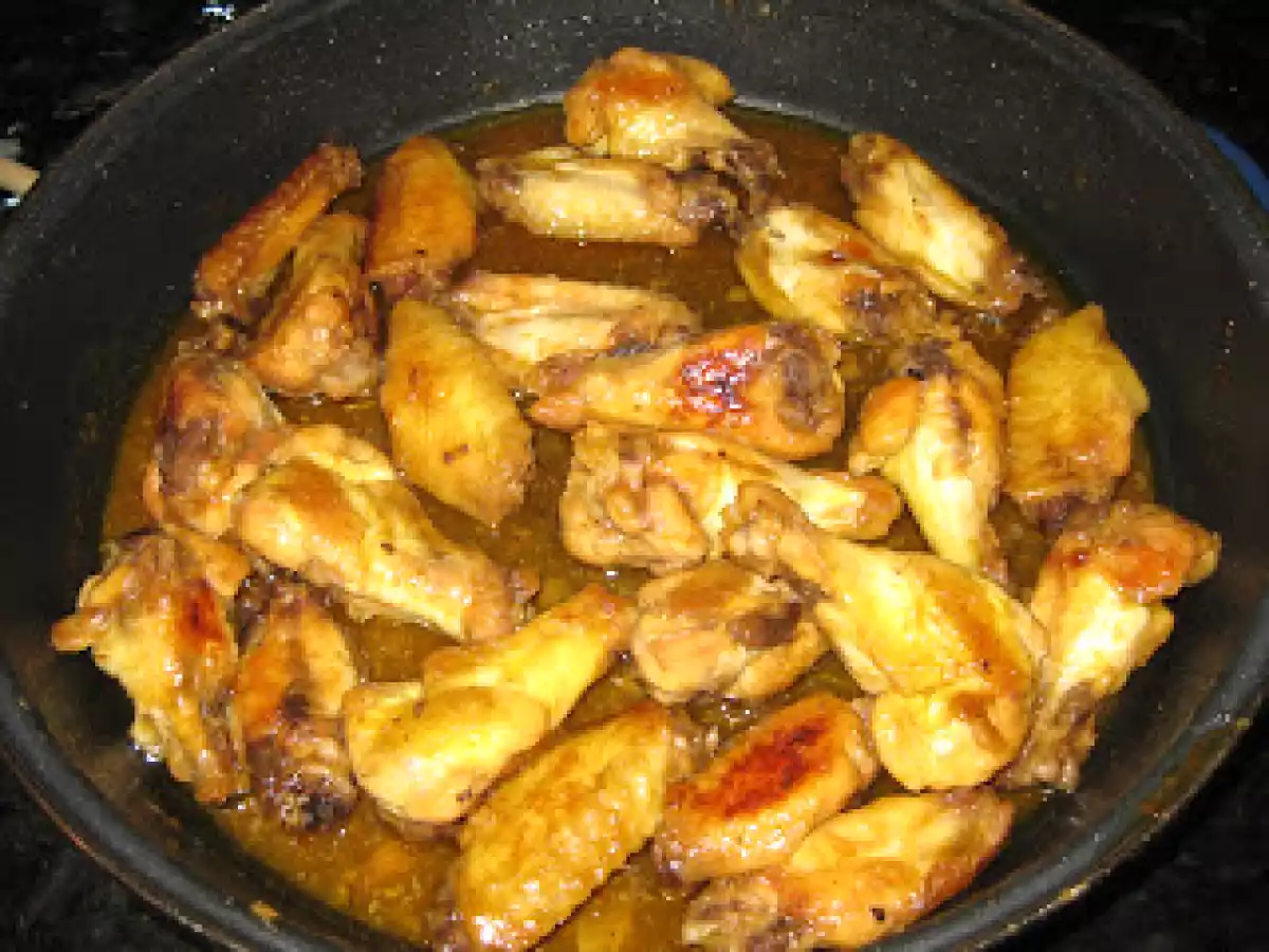 Alitas de pollo con soja y miel
