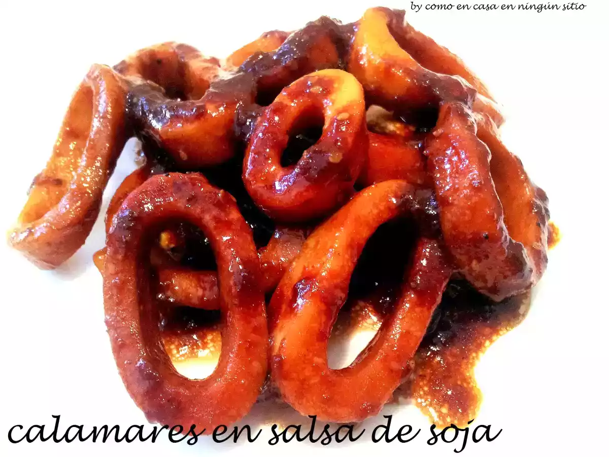 Anillas de calamar en salsa de soja