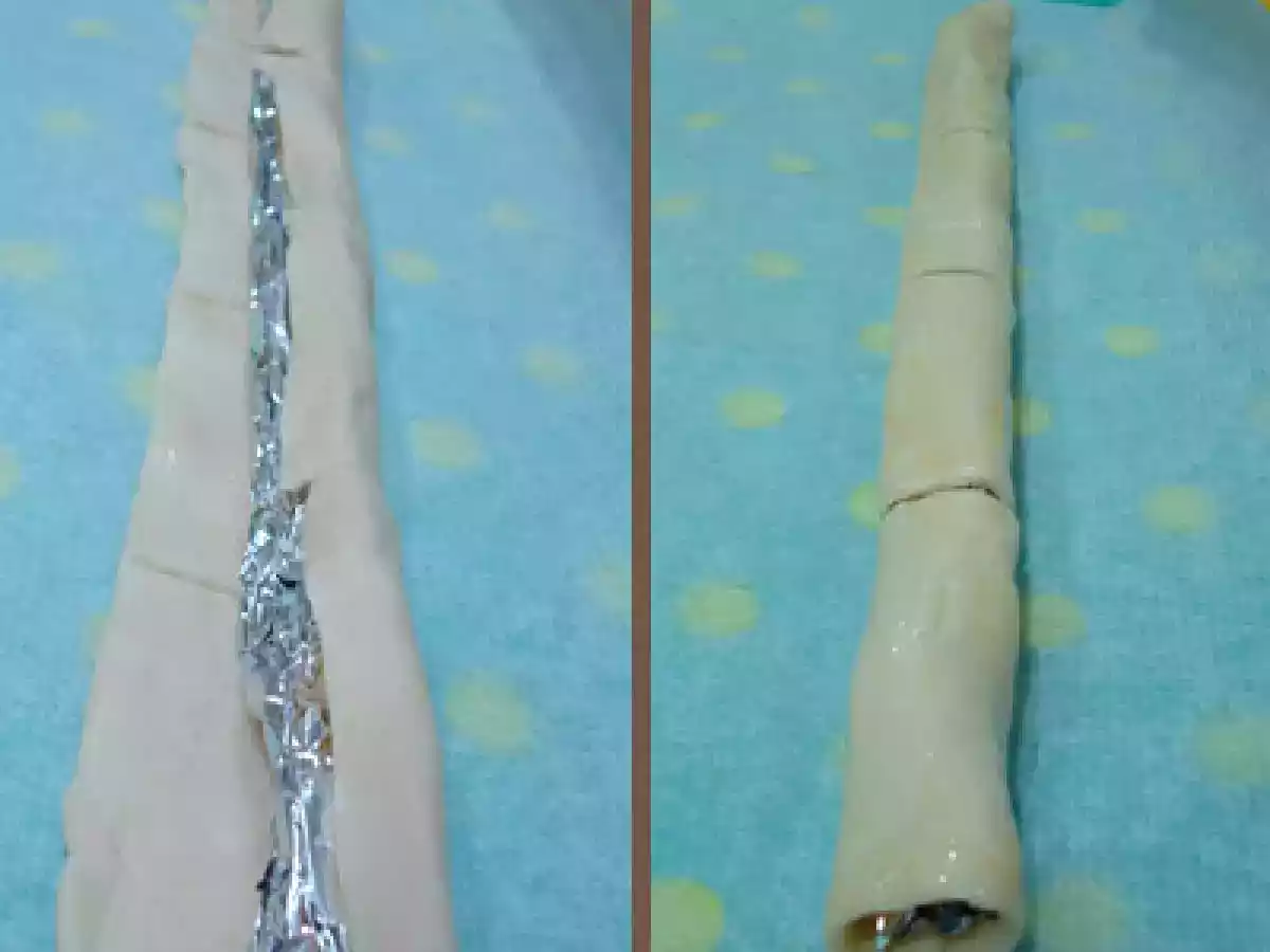 Aperitivo de Gorgonzola y nueces en rulos de hojaldre - foto 5