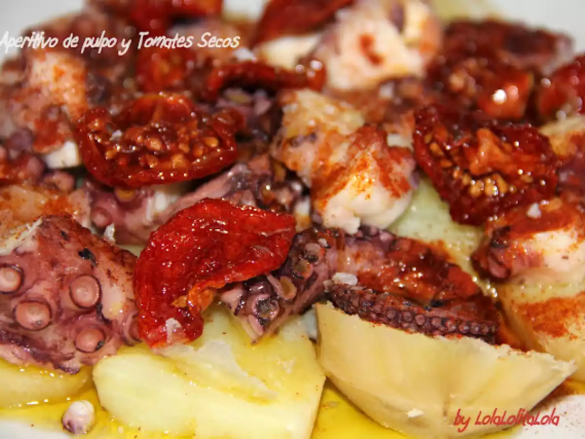 APERITIVO DE PULPO CON TOMATES SECOS