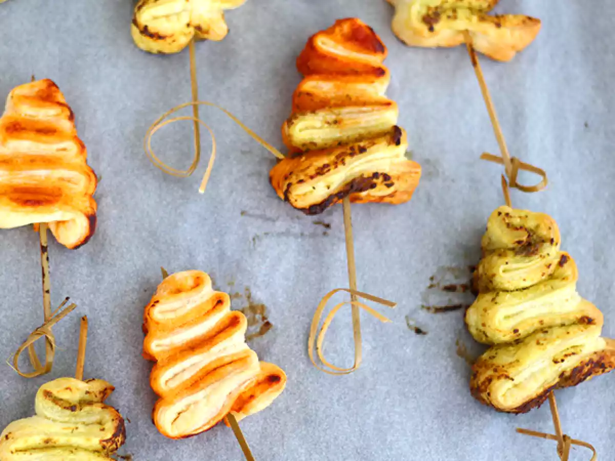 Arboles de Navidad de hojaldre con pesto - foto 3