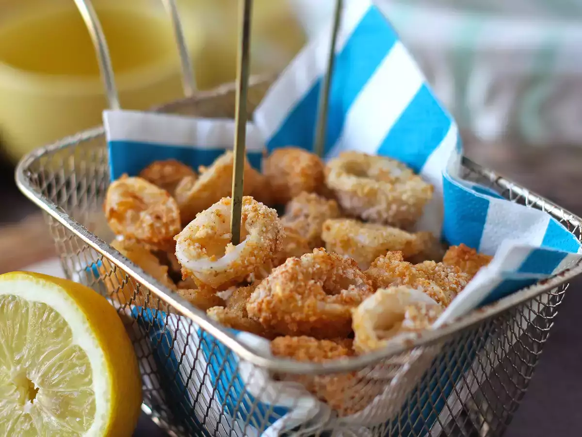 Aros de calamar rebozados en freidora de aire - foto 2