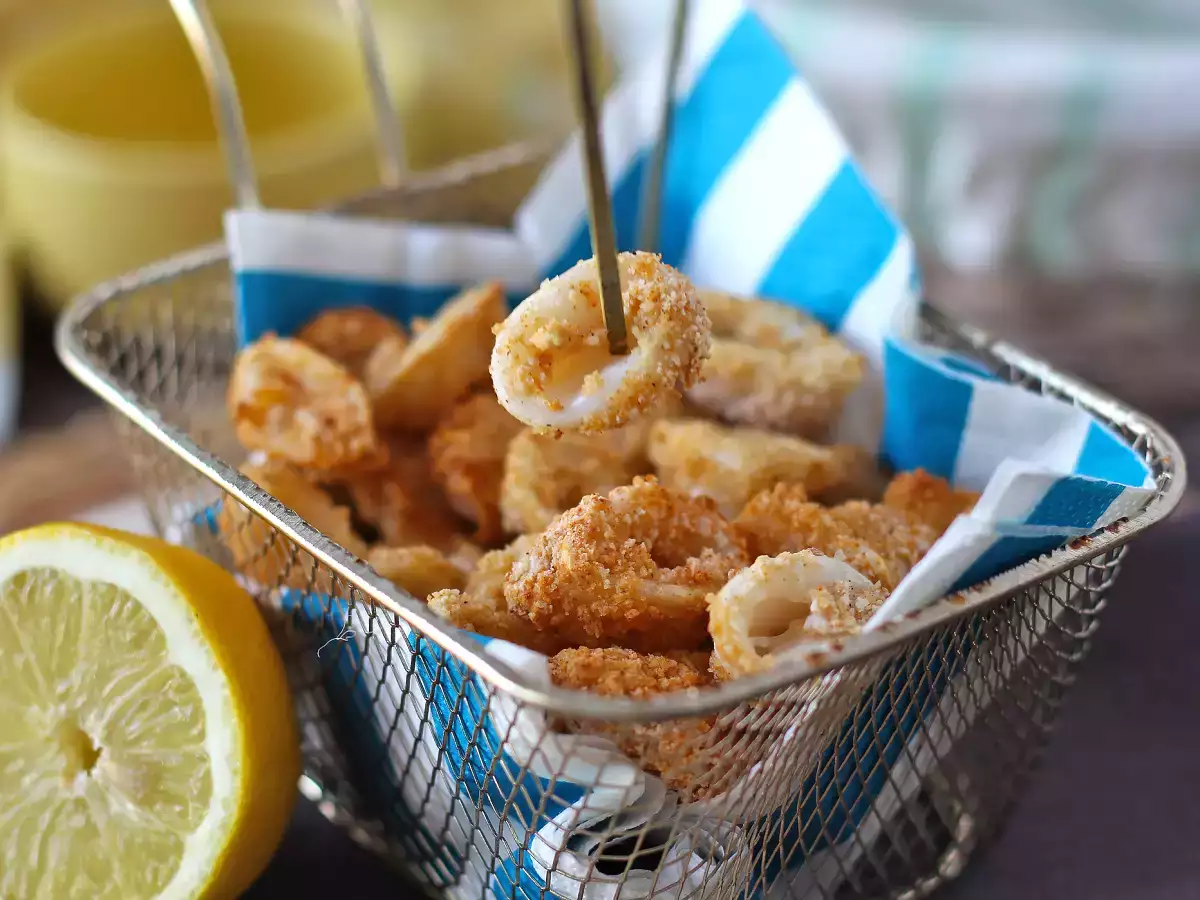 Aros de calamar rebozados en freidora de aire - foto 4
