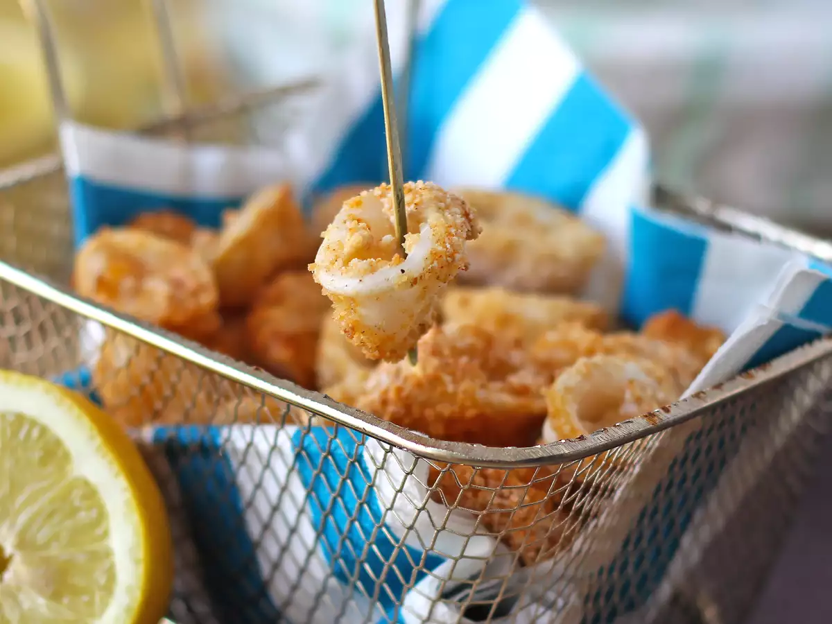 Aros de calamar rebozados en freidora de aire - foto 6