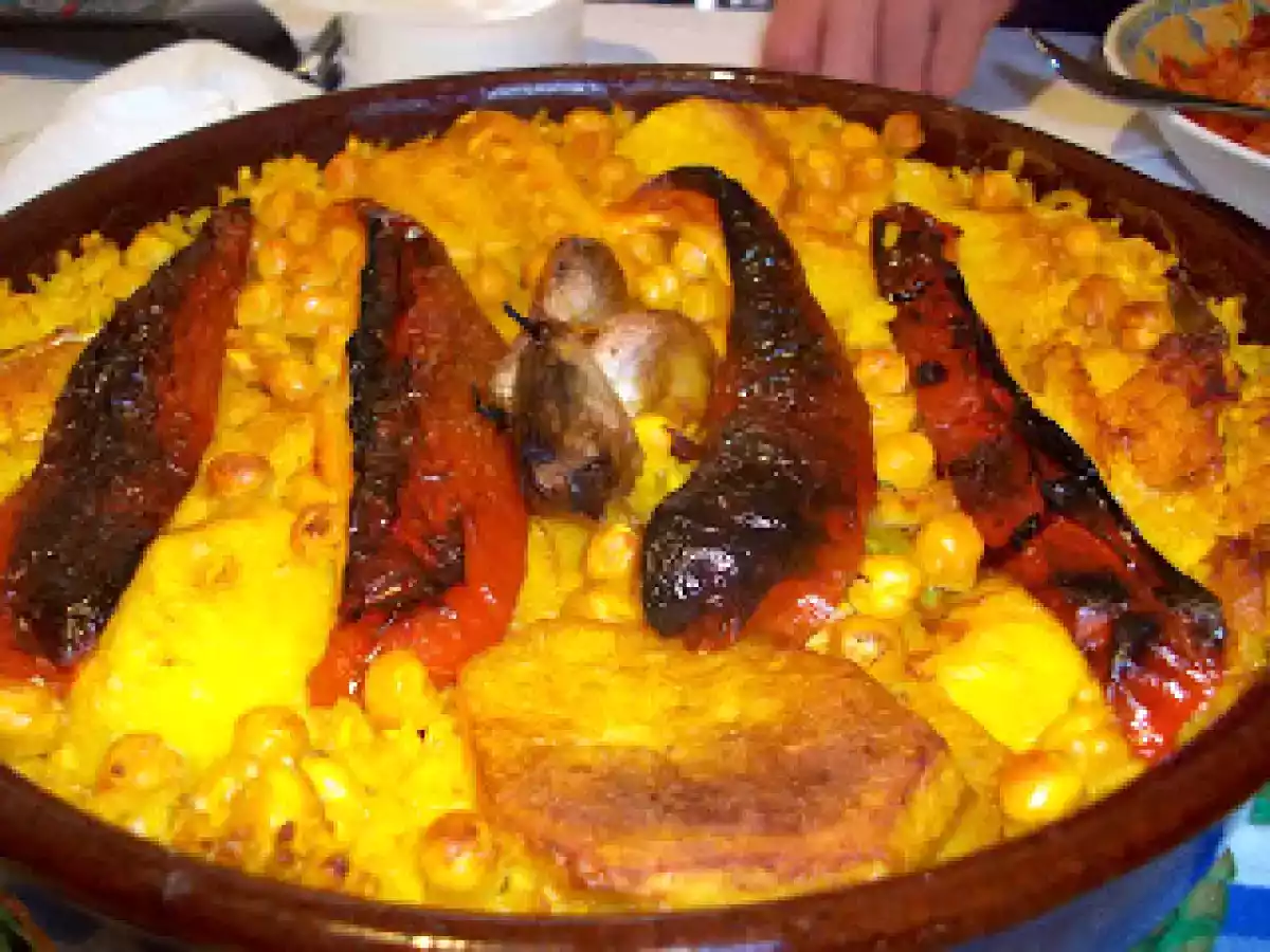 Arroz al horno de bacalao