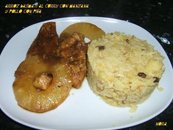 Arroz basmati al curry con manzana